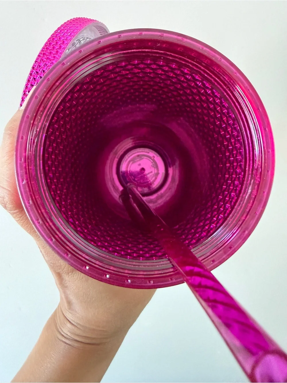 NEW Starbucks 2021 Pink Sangria Bling Metallic Studded Chrome Tumbler 24oz